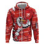 Sydney Swans Zip Hoodie Mascot Cartoon Football Illustration Style