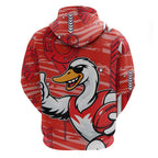 Sydney Swans Zip Hoodie Mascot Cartoon Football Illustration Style