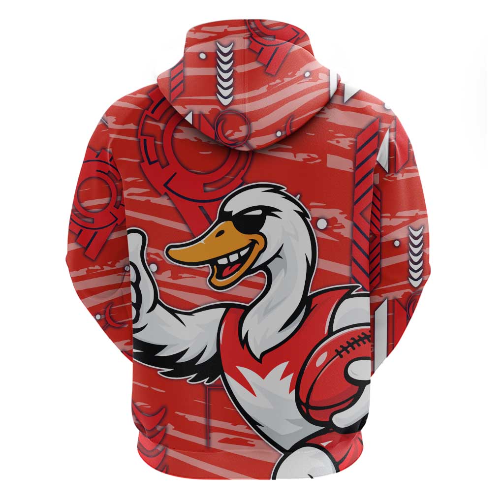 Sydney Swans Zip Hoodie Mascot Cartoon Football Illustration Style
