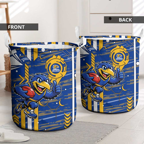 West Coast Eagles Laundry Basket Mascot Cartoon Football Illustration Style