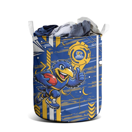 West Coast Eagles Laundry Basket Mascot Cartoon Football Illustration Style