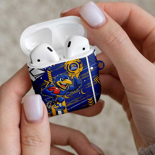 West Coast Eagles AirPods Case Mascot Cartoon Football Illustration Style