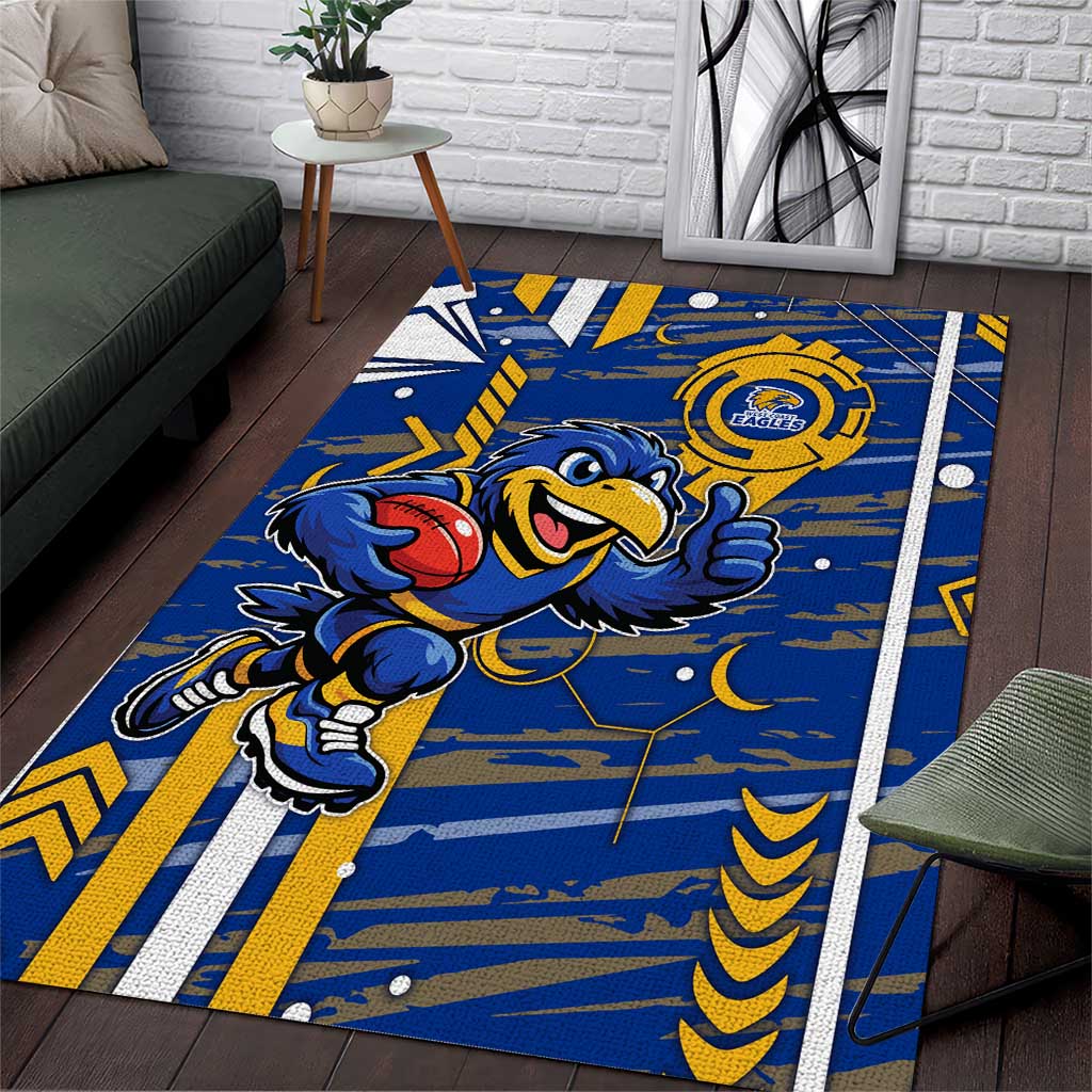West Coast Eagles Area Rug Mascot Cartoon Football Illustration Style