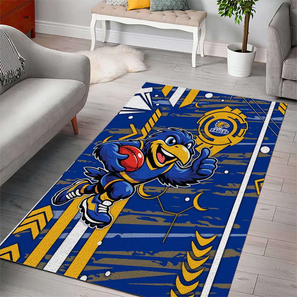 West Coast Eagles Area Rug Mascot Cartoon Football Illustration Style