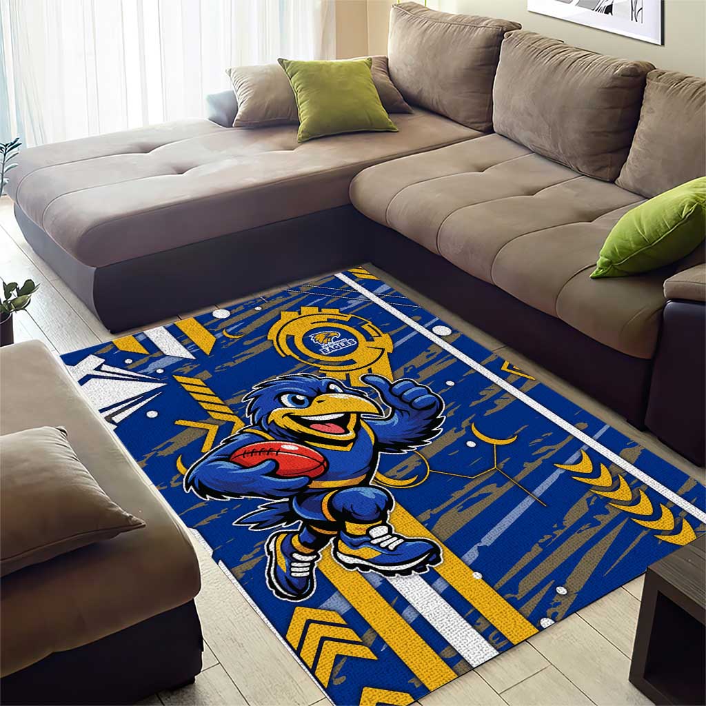 West Coast Eagles Area Rug Mascot Cartoon Football Illustration Style