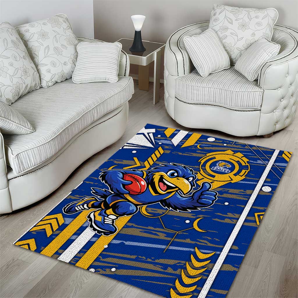 West Coast Eagles Area Rug Mascot Cartoon Football Illustration Style