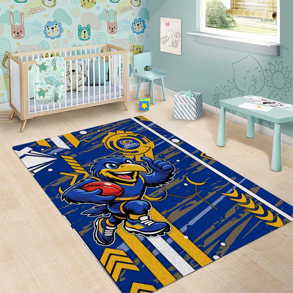 West Coast Eagles Area Rug Mascot Cartoon Football Illustration Style
