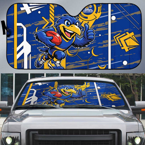 West Coast Eagles Auto Sun Shade Mascot Cartoon Football Illustration Style
