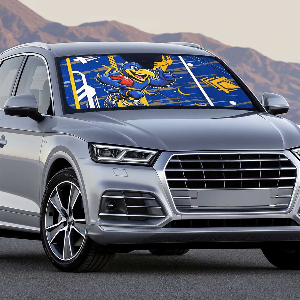 West Coast Eagles Auto Sun Shade Mascot Cartoon Football Illustration Style
