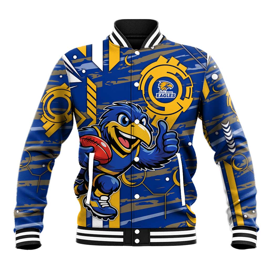 West Coast Eagles Baseball Jacket Mascot Cartoon Football Illustration Style