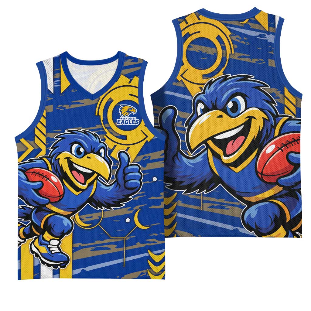 West Coast Eagles Basketball Jersey Mascot Cartoon Football Illustration Style