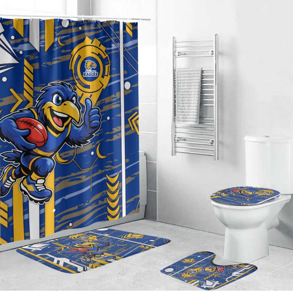 West Coast Eagles Bathroom Set Mascot Cartoon Football Illustration Style