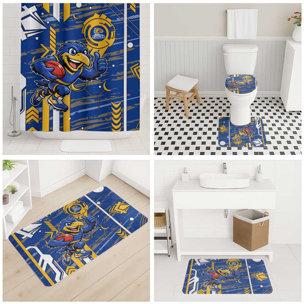 West Coast Eagles Bathroom Set Mascot Cartoon Football Illustration Style