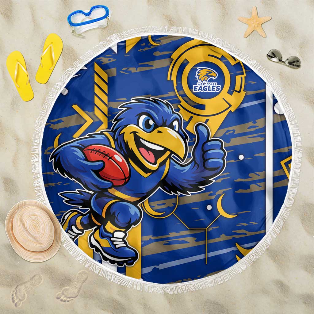 West Coast Eagles Beach Blanket Mascot Cartoon Football Illustration Style