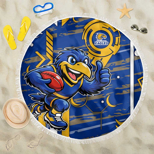 West Coast Eagles Beach Blanket Mascot Cartoon Football Illustration Style