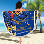 West Coast Eagles Beach Blanket Mascot Cartoon Football Illustration Style