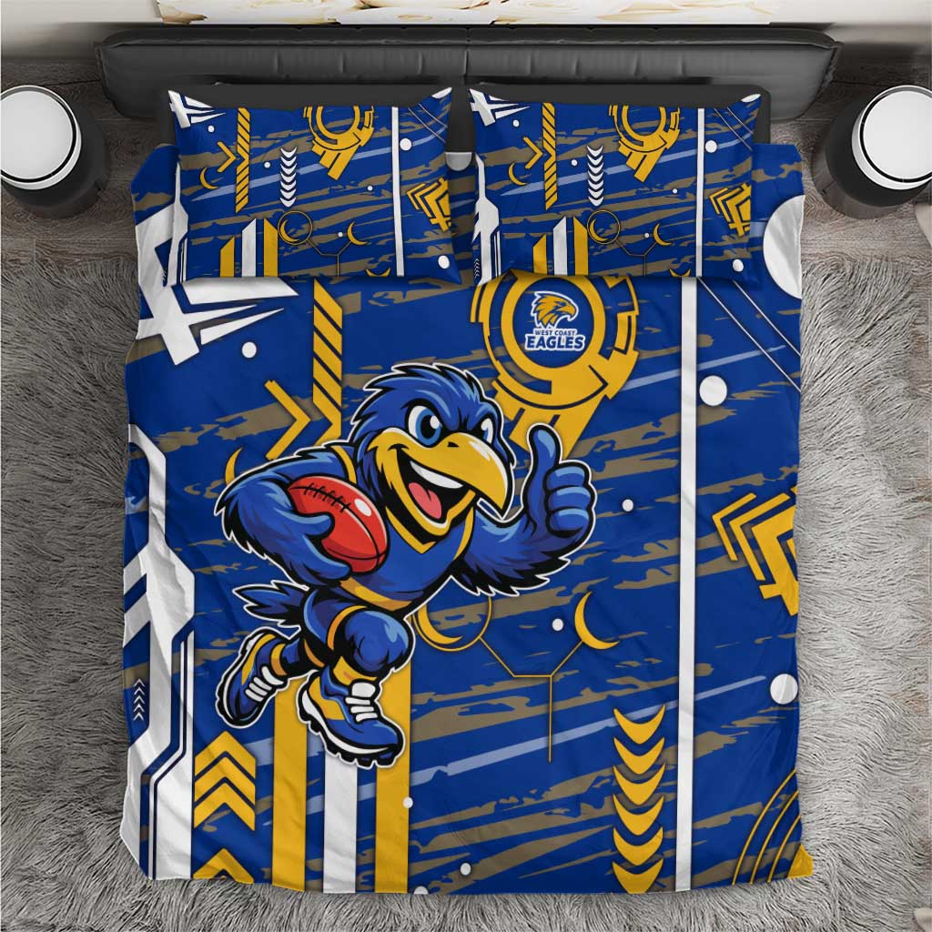 West Coast Eagles Bedding Set Mascot Cartoon Football Illustration Style