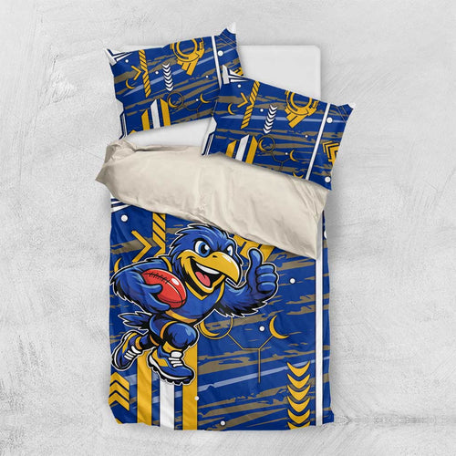 West Coast Eagles Bedding Set Mascot Cartoon Football Illustration Style