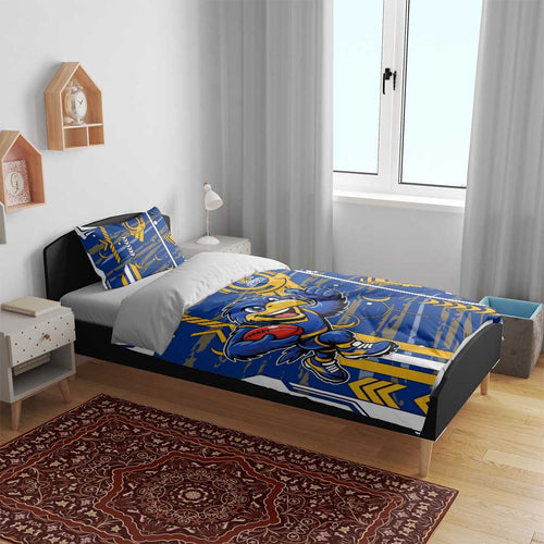 West Coast Eagles Bedding Set Mascot Cartoon Football Illustration Style