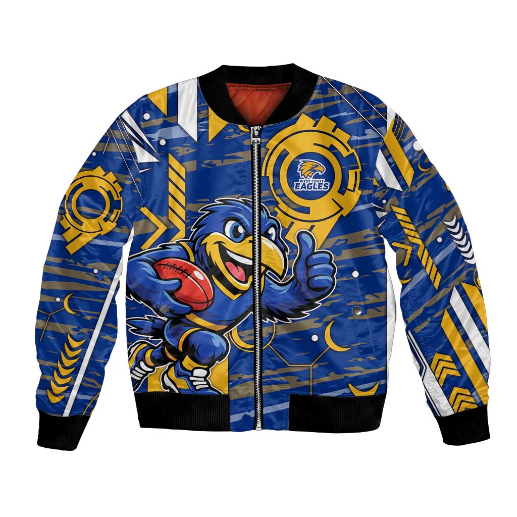 West Coast Eagles Bomber Jacket Mascot Cartoon Football Illustration Style