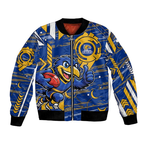 West Coast Eagles Bomber Jacket Mascot Cartoon Football Illustration Style