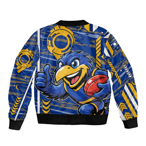 West Coast Eagles Bomber Jacket Mascot Cartoon Football Illustration Style