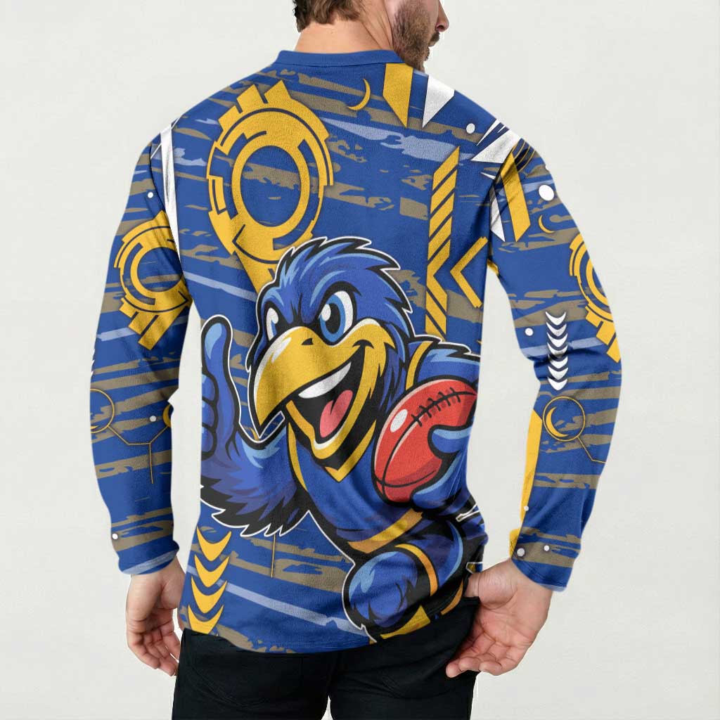 West Coast Eagles Button Sweatshirt Mascot Cartoon Football Illustration Style