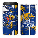 West Coast Eagles 4 in 1 Can Cooler Tumbler Mascot Cartoon Football Illustration Style