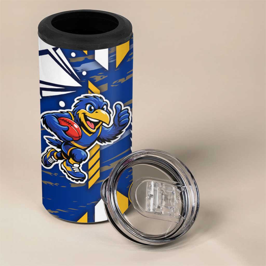 West Coast Eagles 4 in 1 Can Cooler Tumbler Mascot Cartoon Football Illustration Style