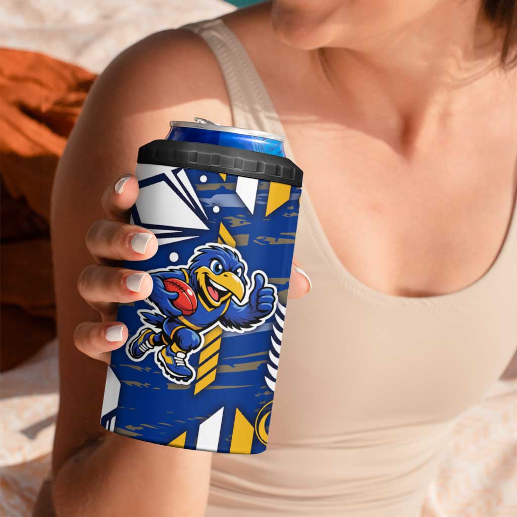 West Coast Eagles 4 in 1 Can Cooler Tumbler Mascot Cartoon Football Illustration Style