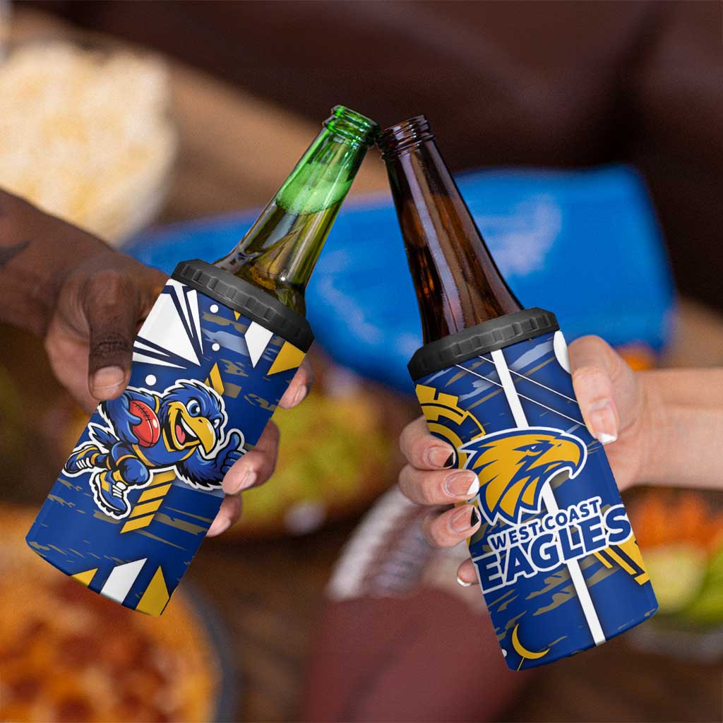 West Coast Eagles 4 in 1 Can Cooler Tumbler Mascot Cartoon Football Illustration Style