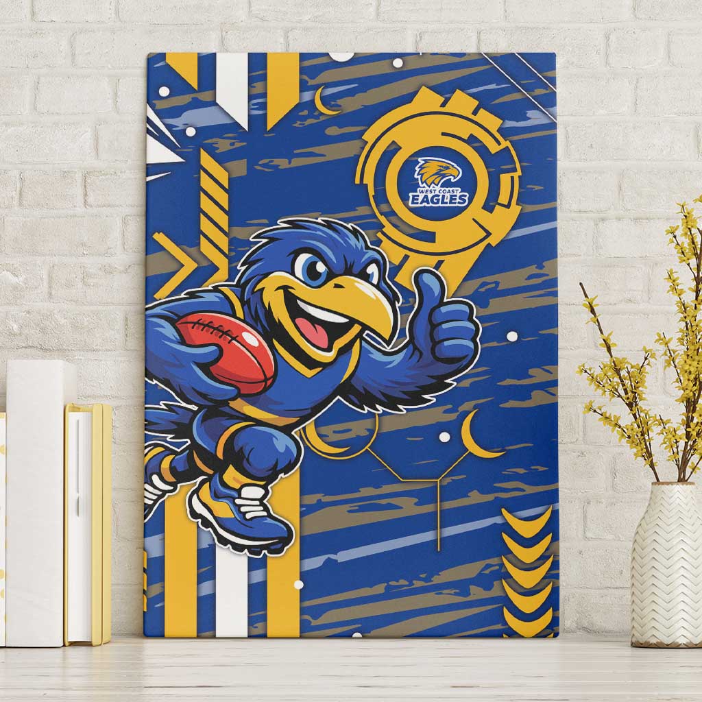 West Coast Eagles Canvas Wall Art Mascot Cartoon Football Illustration Style
