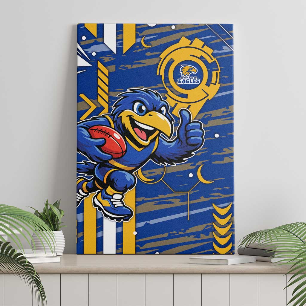 West Coast Eagles Canvas Wall Art Mascot Cartoon Football Illustration Style