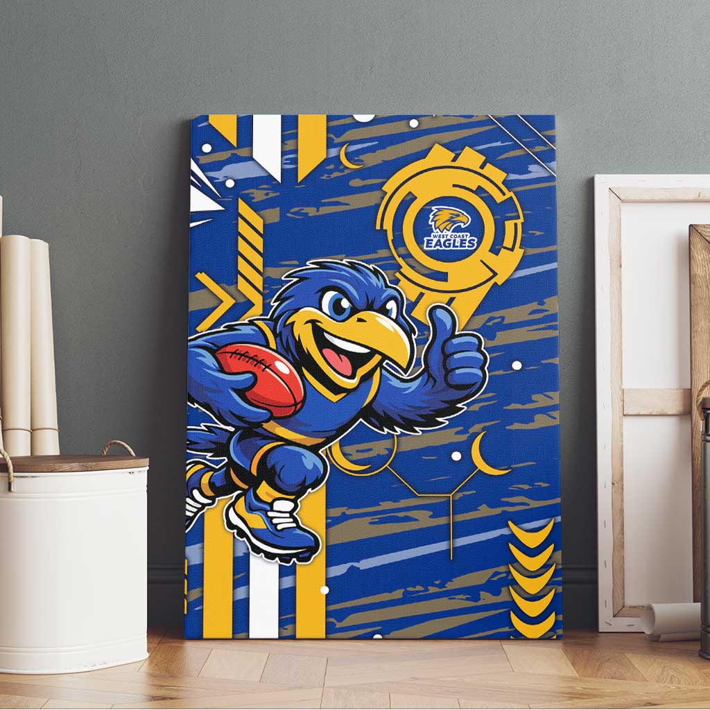West Coast Eagles Canvas Wall Art Mascot Cartoon Football Illustration Style