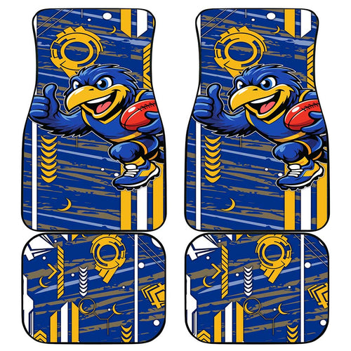 West Coast Eagles Car Mats Mascot Cartoon Football Illustration Style