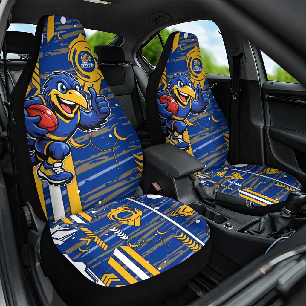 West Coast Eagles Car Seat Cover Mascot Cartoon Football Illustration Style