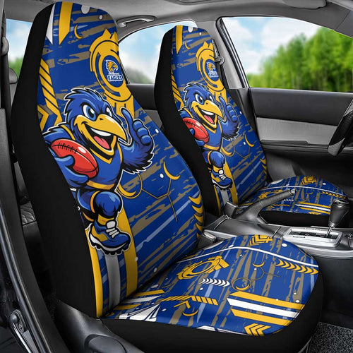West Coast Eagles Car Seat Cover Mascot Cartoon Football Illustration Style