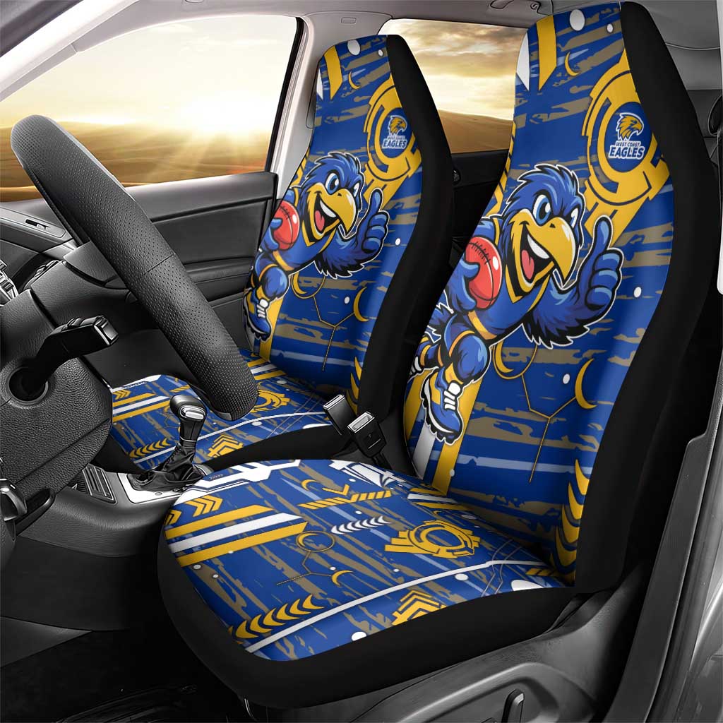 West Coast Eagles Car Seat Cover Mascot Cartoon Football Illustration Style