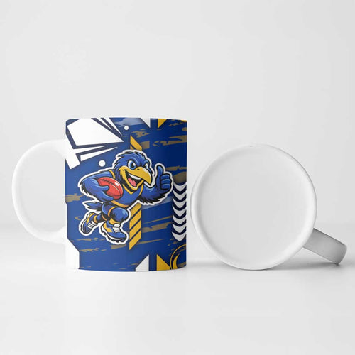 West Coast Eagles Ceramic Mug Mascot Cartoon Football Illustration Style