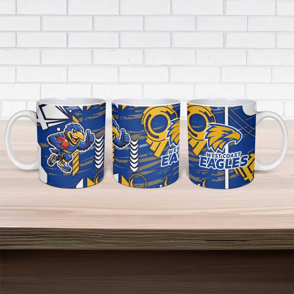 West Coast Eagles Ceramic Mug Mascot Cartoon Football Illustration Style
