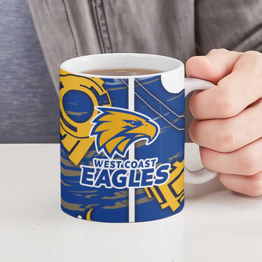 West Coast Eagles Ceramic Mug Mascot Cartoon Football Illustration Style