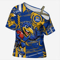 West Coast Eagles Cross Shoulder Shirt Mascot Cartoon Football Illustration Style