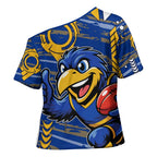 West Coast Eagles Cross Shoulder Shirt Mascot Cartoon Football Illustration Style
