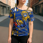 West Coast Eagles Cross Shoulder Shirt Mascot Cartoon Football Illustration Style