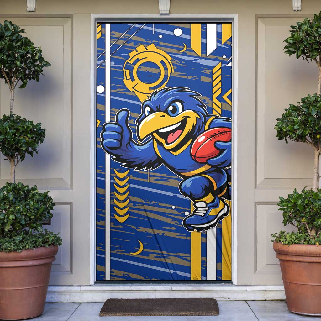 West Coast Eagles Door Cover Mascot Cartoon Football Illustration Style