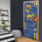 West Coast Eagles Door Cover Mascot Cartoon Football Illustration Style