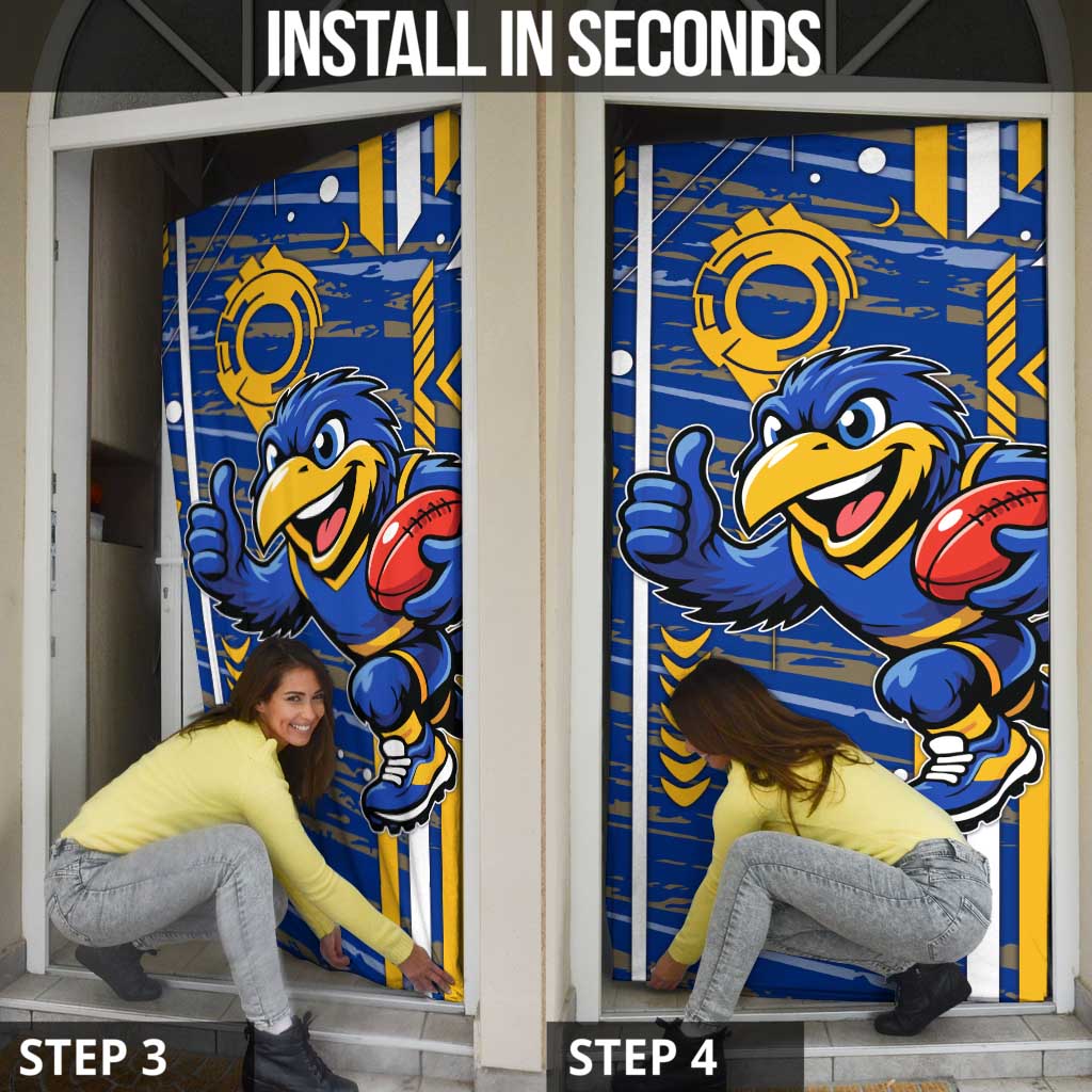 West Coast Eagles Door Cover Mascot Cartoon Football Illustration Style