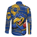 West Coast Eagles Family Matching Mermaid Dress and Hawaiian Shirt Mascot Cartoon Football Illustration Style