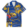 West Coast Eagles Family Matching Off Shoulder Maxi Dress and Hawaiian Shirt Mascot Cartoon Football Illustration Style