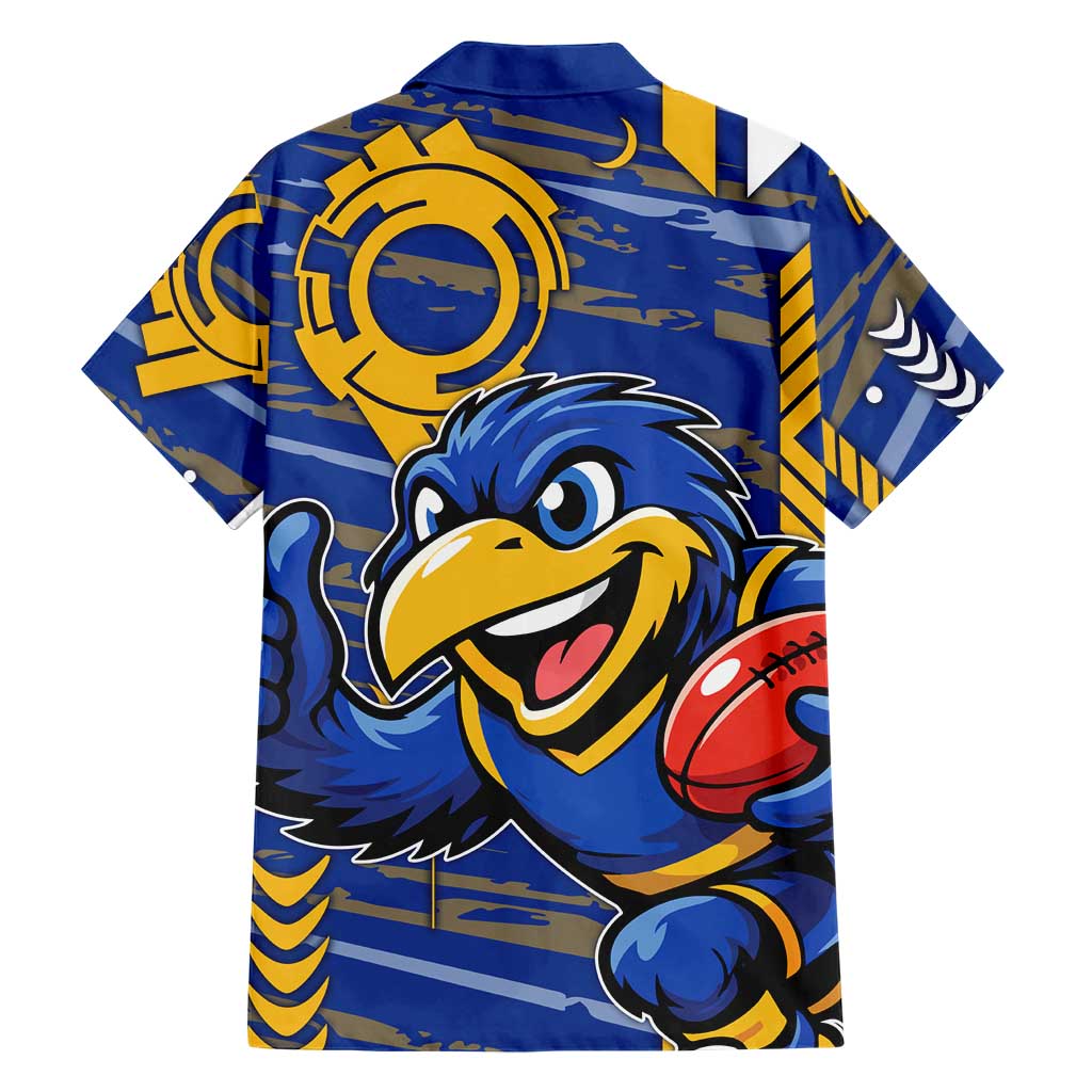 West Coast Eagles Family Matching Off Shoulder Short Dress and Hawaiian Shirt Mascot Cartoon Football Illustration Style